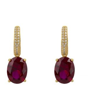 LÁTELITA London Alexandra Oval Drop Earrings Ruby - Purple