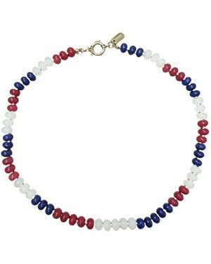 Christina Greene Stars & Stripes Stone Beaded Knotted Necklace - Multicolour