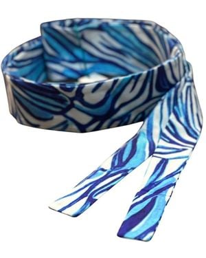 Perlavera Zelda Sentry Cerulean Printed Belt - Blue