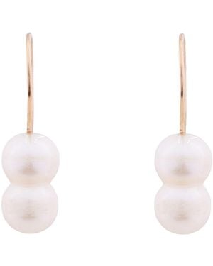 Oana Savu Bridal Elegant Earrings Ear Wires Freshwater Pearls - White