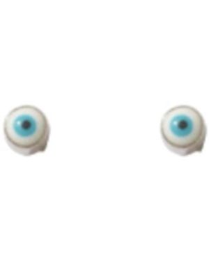 Alexie of Athens Secret Evil Eye Studs - White