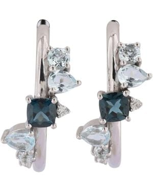 Dainty London Topaz Gemstone Zaria Earrings - Blue