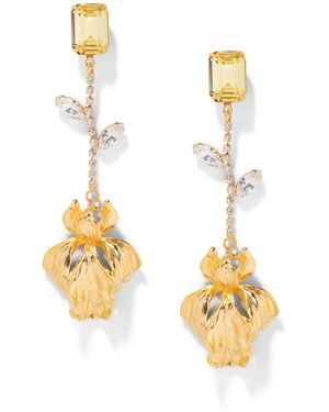 The Pink Reef Hand Sculpted Iris Earring - Metallic