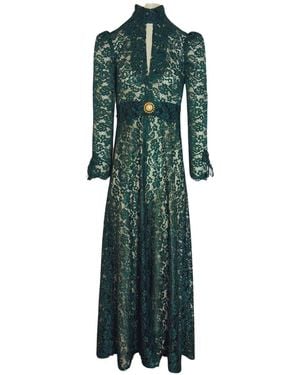 Couture to Your Door Gothic Dark Lace Dress - Green