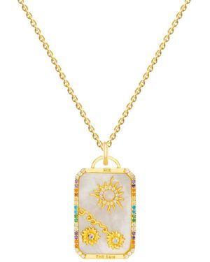 Lavani Jewels Goldplated "the Sun" Tarot Card Necklace - Metallic