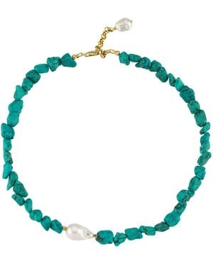 LINYA JEWELLERY Ephyra Baroque Pearl Necklace - Blue