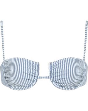 Montce Classic Stripe Simonette Bikini Top - Blue