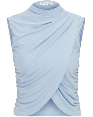 Maan Istanbul Turtleneck Crop Top - Blue