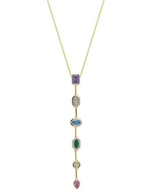 Spero London Kaleidoscope Y Lariat Sterling Drop Necklace - Metallic