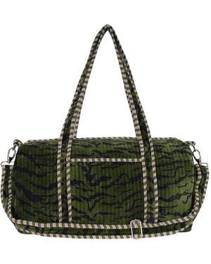 Conscious Yoga Collective The Tiger Velvet Weekender - Green