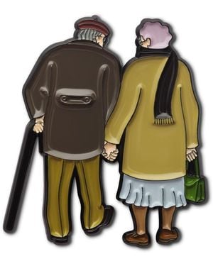 Make Heads Turn Enamel Pin Timeless Lovebirds - Black