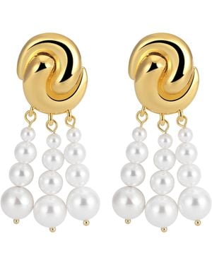 Zepplin the Label Celeste Earrings – Sculptural Pearls Earrings - Metallic