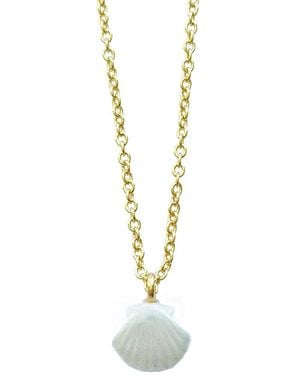 POPORCELAIN Mini Porcelain Seashell Necklace - Metallic