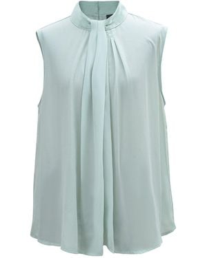 Smart and Joy Neutrals Draped Sleeveless Top- Light Mint - Blue