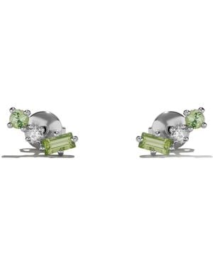 Onia Peridot & Diamond Cluster Tri-Studs - Green