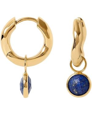 Neola Design Hoop Lapis Lazuli Gemstone - Blue