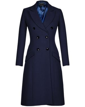 Seren London Classic Double-Breasted Coat - Blue