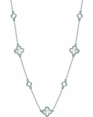 Shaded the Label Fiadh Pearl Clover Necklace - Metallic