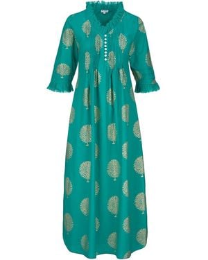 At Last Cotton Annabel Maxi Dress - Green