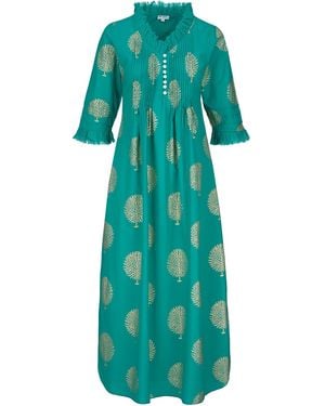 At Last Cotton Annabel Maxi Dress - Green