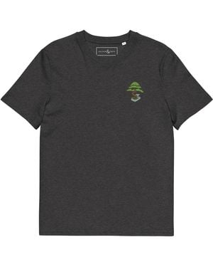 Anchor and Crew Heather Bonsai Garden Dystopia Organic Cotton Embroidered T-Shirt - Black
