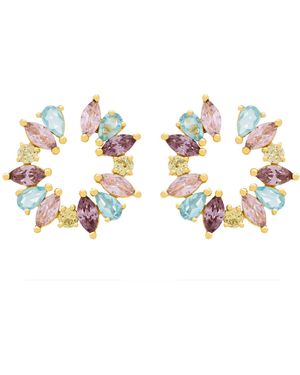 Lavani Jewels Rose Goldplated & Multicoloured Amal Earrings - Metallic