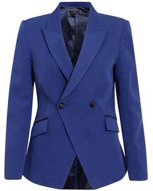 Point of View Label Champion Colorblock Double Breasted Jacket For - Blue