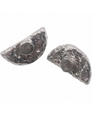Moca Jewellery Half Moon Earrings - Gray