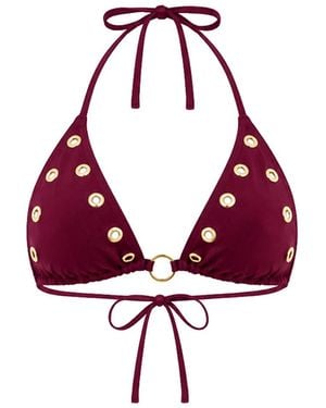 Maui X Lolita Classic Burgundy Bikini Top - Red