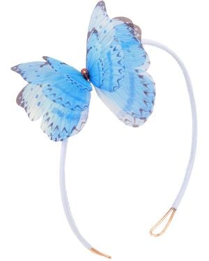 Oana Savu Silk Butterfly Hat Fascinator Hair Jewel - Blue
