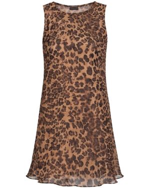 Alia Studio The Amara Leopard Mesh Tank Top - Brown