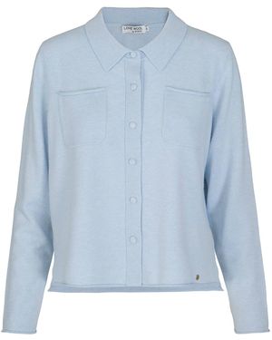 tirillm Nadine Cardigan With Collar And Pockets, Light - Blue