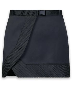Kim Foley Satin Athletic Wrap Shortie Skirt - Blue