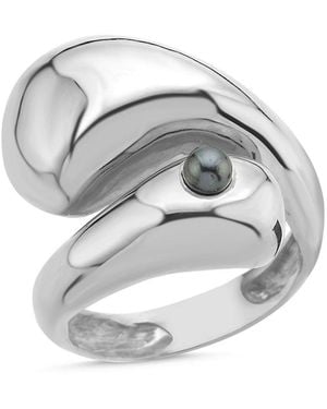 LINYA JEWELLERY Bersa Large Pearl Ring - Metallic