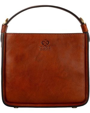 Time Resistance Leather Handbag For - Brown