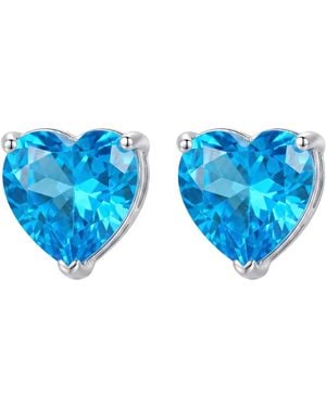 LÁTELITA London Amore Heart Topaz Stud Earrings - Blue