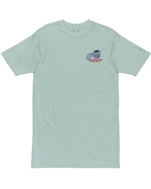 Anchor and Crew Ice Gustatory Originals Postcards From Sunday Heavy Cotton Embroidered T-Shirt - Blue