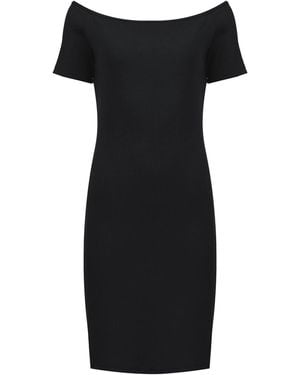 Conquista Off-Shoulder Ribbed Dress - Black