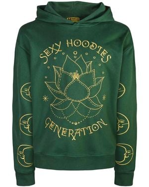 Miracles Manifester Love Affirmation Embroidered Hoodie - Green