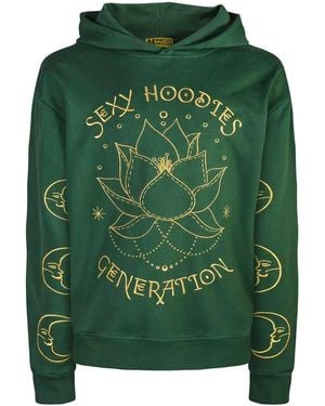Miracles Manifester Love Affirmation Embroidered Hoodie - Green