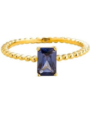 Juvetti Buchon Ring Set With Sapphire - Yellow