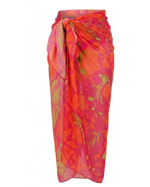 LOVEIST STORE Orneta Abstract Print Sarong Pareo - Red