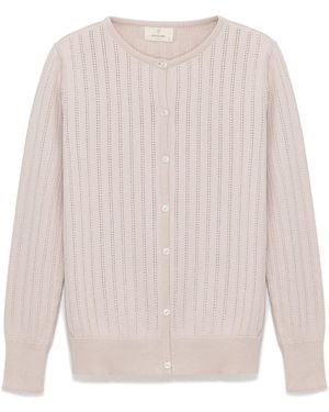 Peraluna Neutrals Celine Openwork Knit Cardigan - White