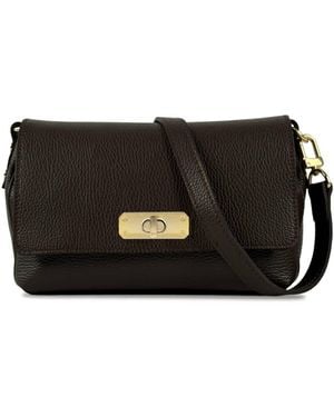 Apatchy London The Maisie Midi Chocolate Leather Bag - Black