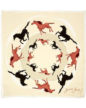 Fenella Smith Running Horse Silk Scarf - Purple