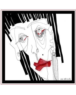 Una Berzina And Printed Scarf Lips - Black