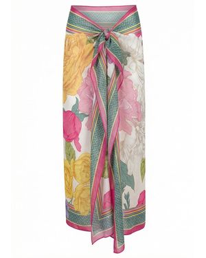 LOVEIST STORE Cladia Flower Patterned Pareo Sarong - Multicolour