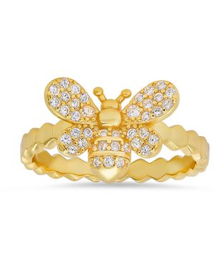 Kylie Harper Diamond Cz Bumble Bee Ring - Yellow