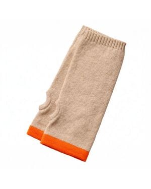 Cove Cashmere Wrist Warmers & Neon - Natural