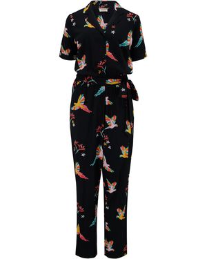 Sugarhill Madison Jumpsuit , Tropical Parrots - Black